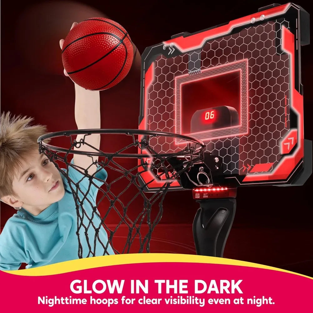 Mini Basketball Hoop | Light-Up Over the Door Hoop for Kids