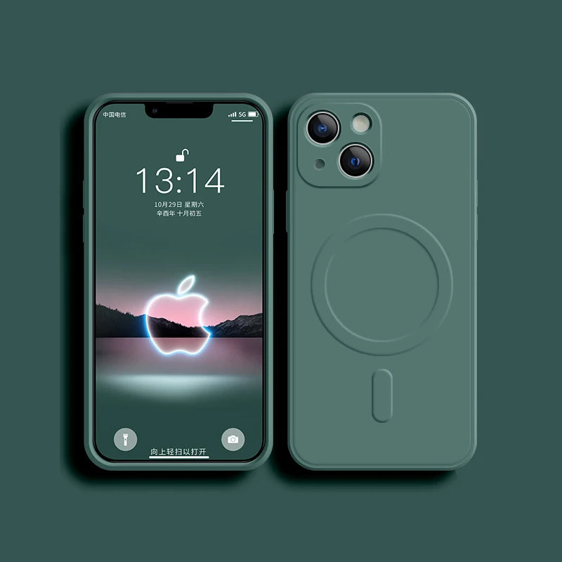 MagSafe Silicone Case for iPhone 11 12 13 14 15 Pro Max XR XS