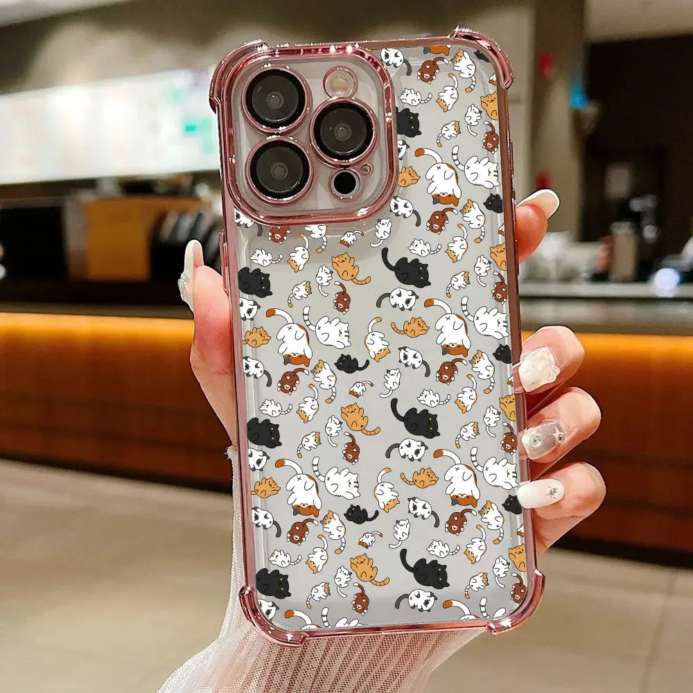 Cute Cartoon Cat Case for Xiaomi 14 15 15T 17T Pro Poco F5 F7 F8 X7