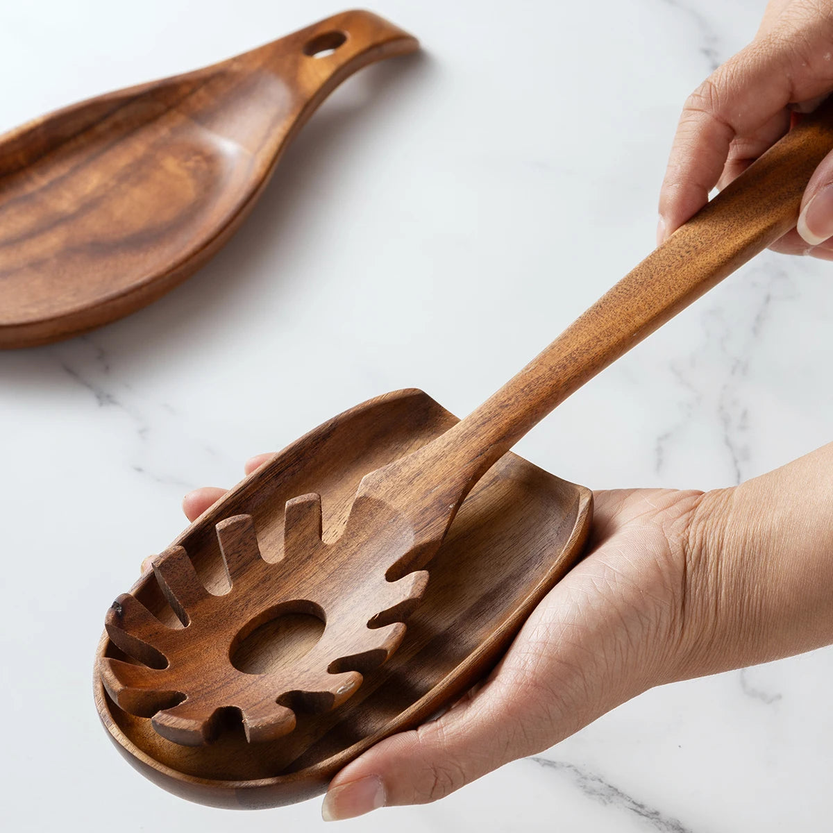 Rosewood Spoon Rest Holder Kitchen Organizer Secondary image