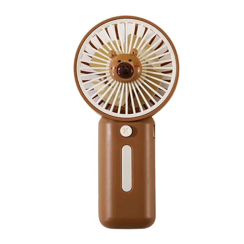 Portable Capybara Mini Fan USB Rechargeable 3-Speed Cooling Fan