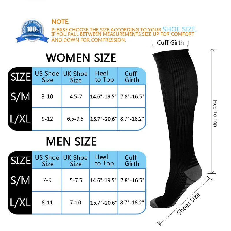 Compression Stockings for Men Women Medical Support Sports Socks