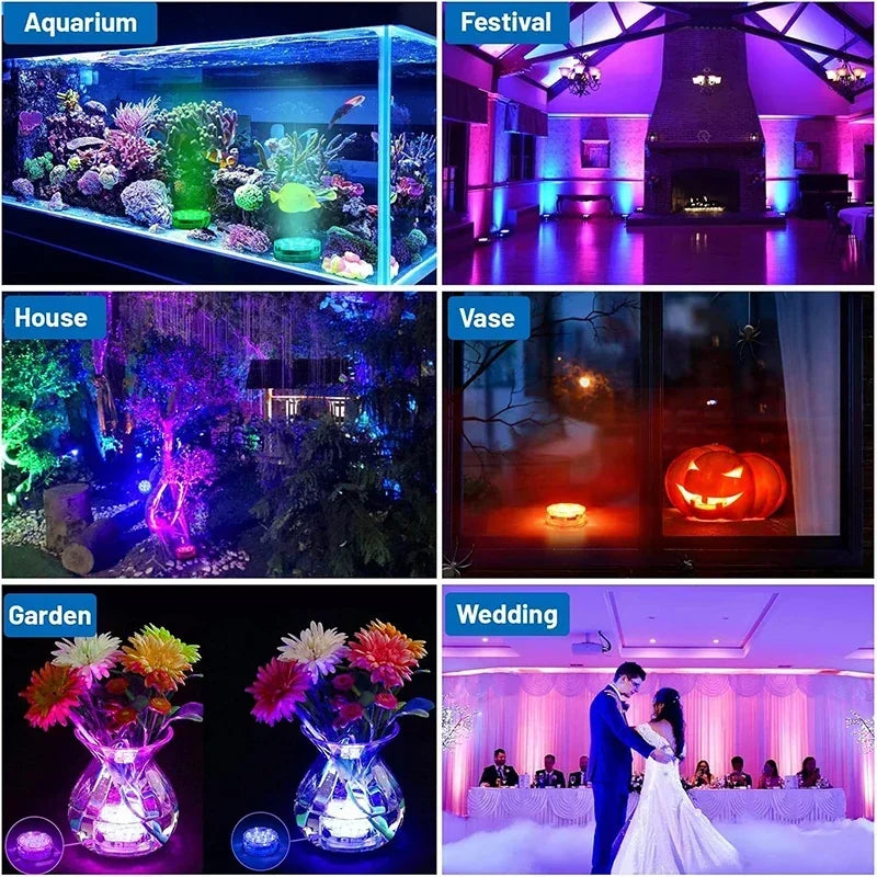 Submersible LED Pool Lights Waterproof RGB with Remote