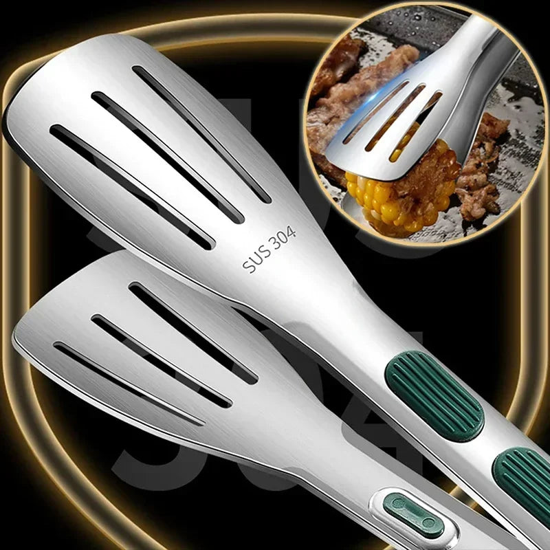 Stainless Steel Kitchen Tongs – Heat Resistant BBQ & Food Clip Tool
