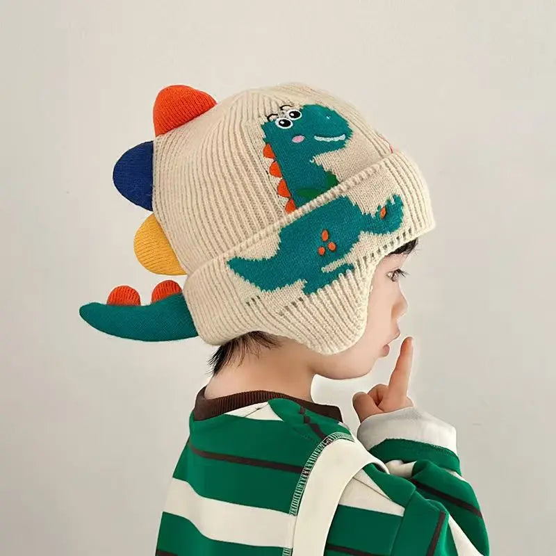 3D Dinosaur Kids Winter Hat Warm Ear Protection Beanie