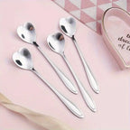 4PCS Heart Shape Stainless Steel Coffee Spoon Set for Drinks