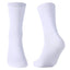 Unisex knee high athletic road bike socks in clean white color featuring moisture wicking mesh design