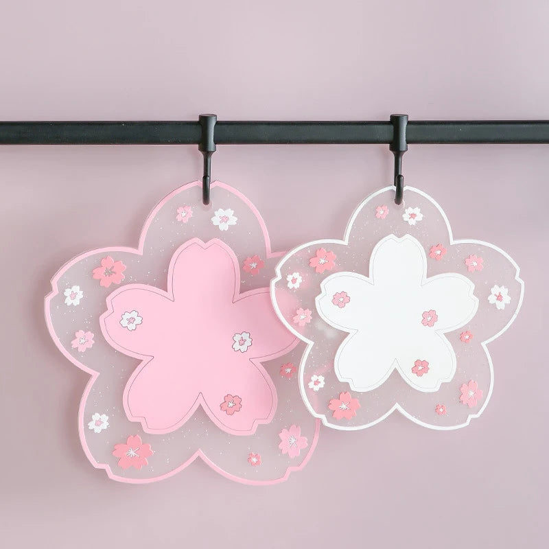 Kawaii Pink Sakura Silicone Coasters Blossom Cup Mats Home Décor Gift Secondary image