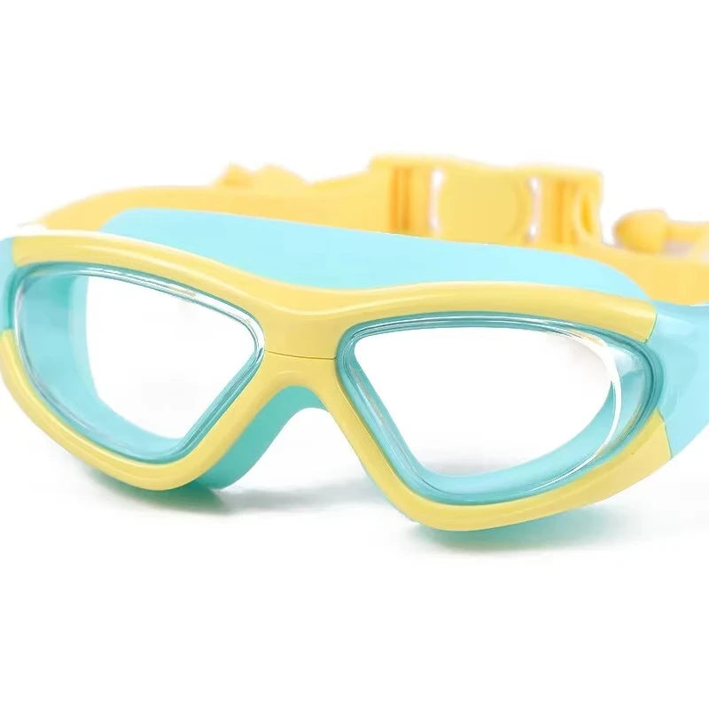 Kids Swimming Goggles Anti-Fog Waterproof Large Frame