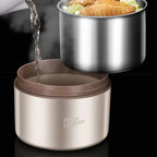 304 Stainless Steel Insulated Lunch Box Double Layer Sealed Food Container with Bag