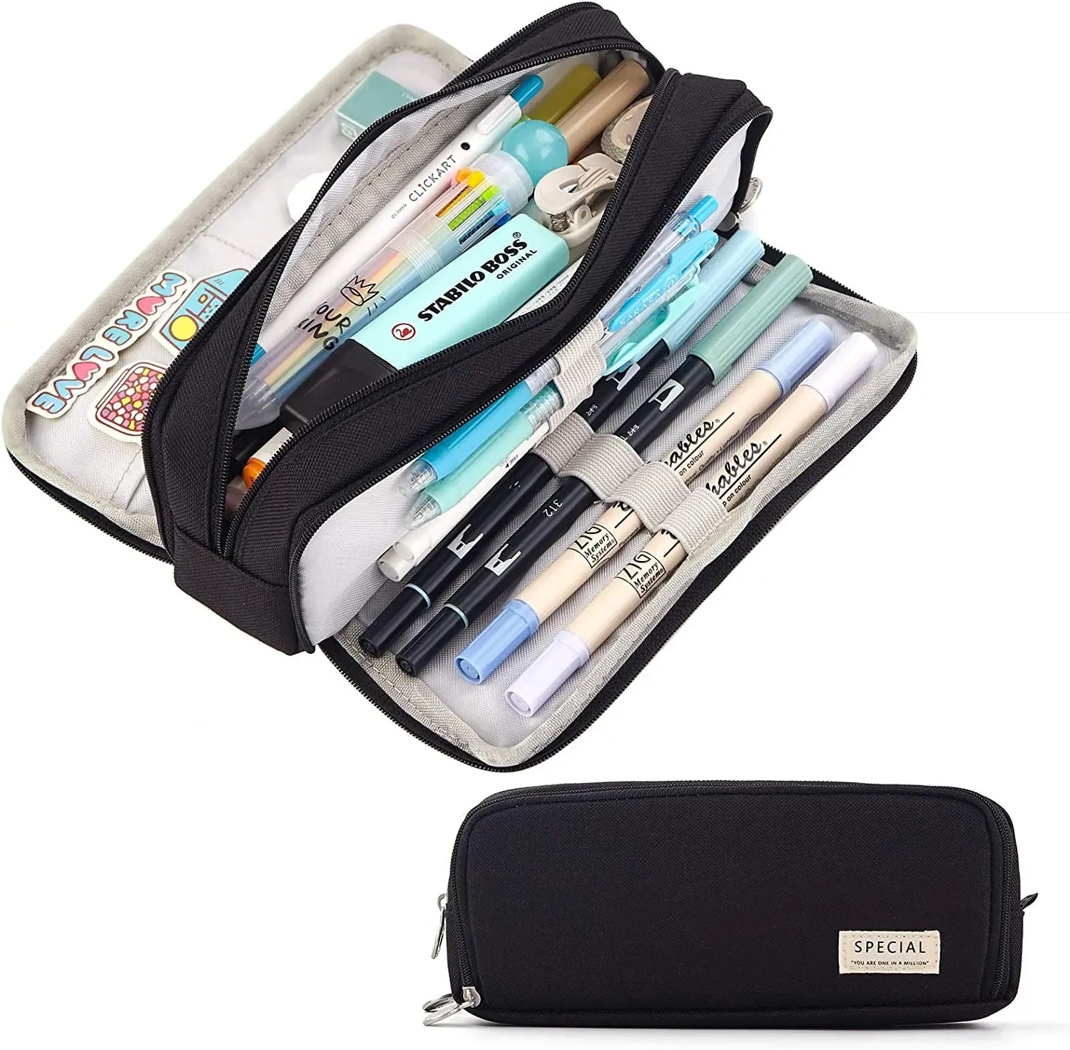 Large Capacity Pencil Case Aesthetic Pen Bag Stationery Organizer