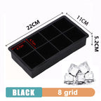 Large Silicone Ice Cube Tray Jumbo Square Ice Maker Mold (4/6/8/15 Grid)