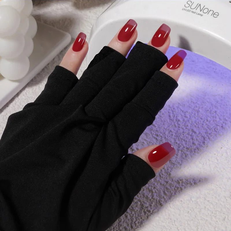 UPF 50+ Nail Art Gloves UV Protection Gloves for Gel Nail Lamp