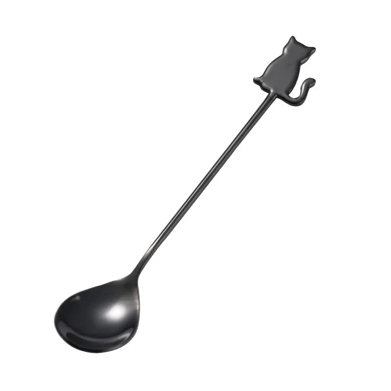 Cute Cat Coffee Spoon 304 Stainless Steel – Dessert & Ice Cream Spoon