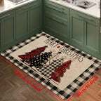 VIKAMA Christmas Tree Floor Mat Set Non-Slip Kitchen & Entrance Rugs