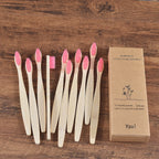 10PCS Bamboo Toothbrush Set Soft Charcoal Bristle Eco Dental Care