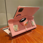 Kawaii Cute Cat Rotatable Case For iPad Air Mini Pro 10th 9th Cover