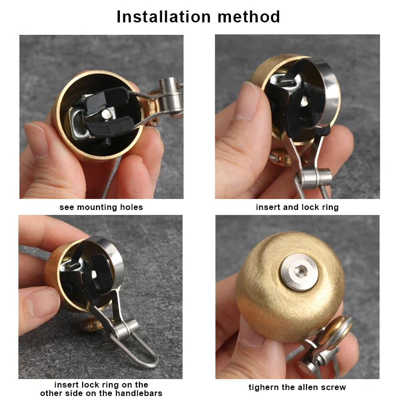 Retro Copper Bicycle Bell Loud Clear Sound MTB Road Handlebar