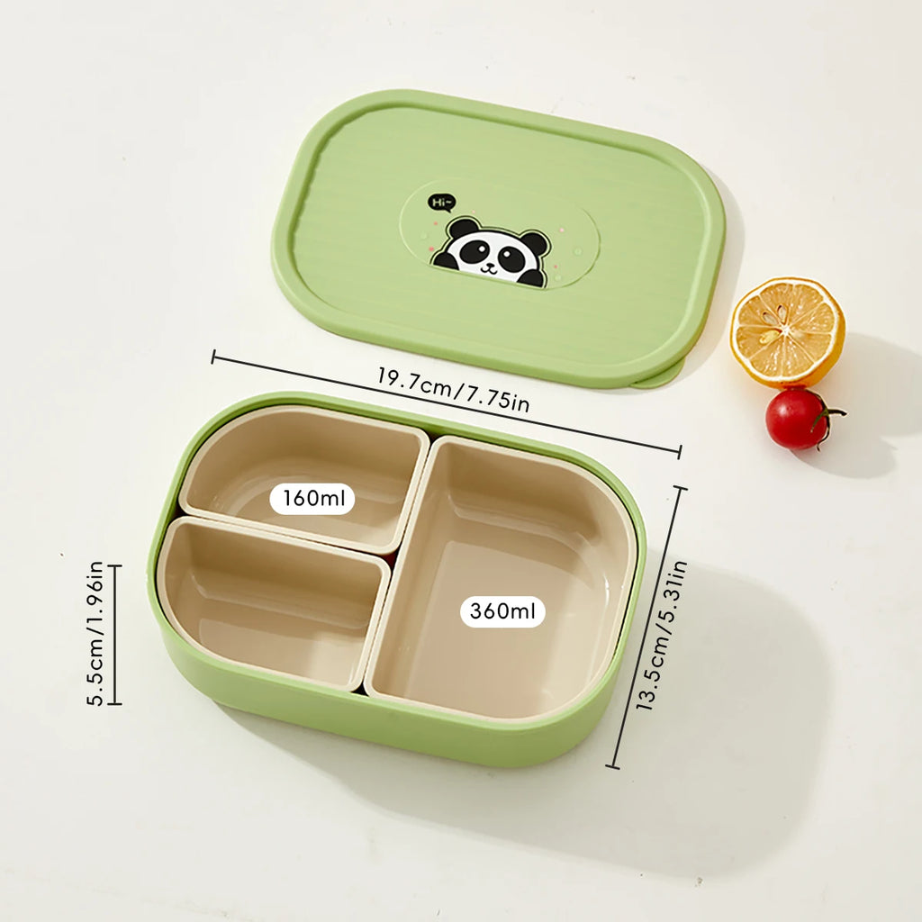 WORTHBUY 3 Grid Lunch Box Microwave Safe Detachable Bento Container