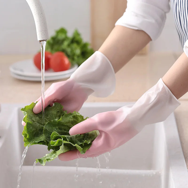 Gradient Latex Cleaning Gloves Waterproof Non-Slip