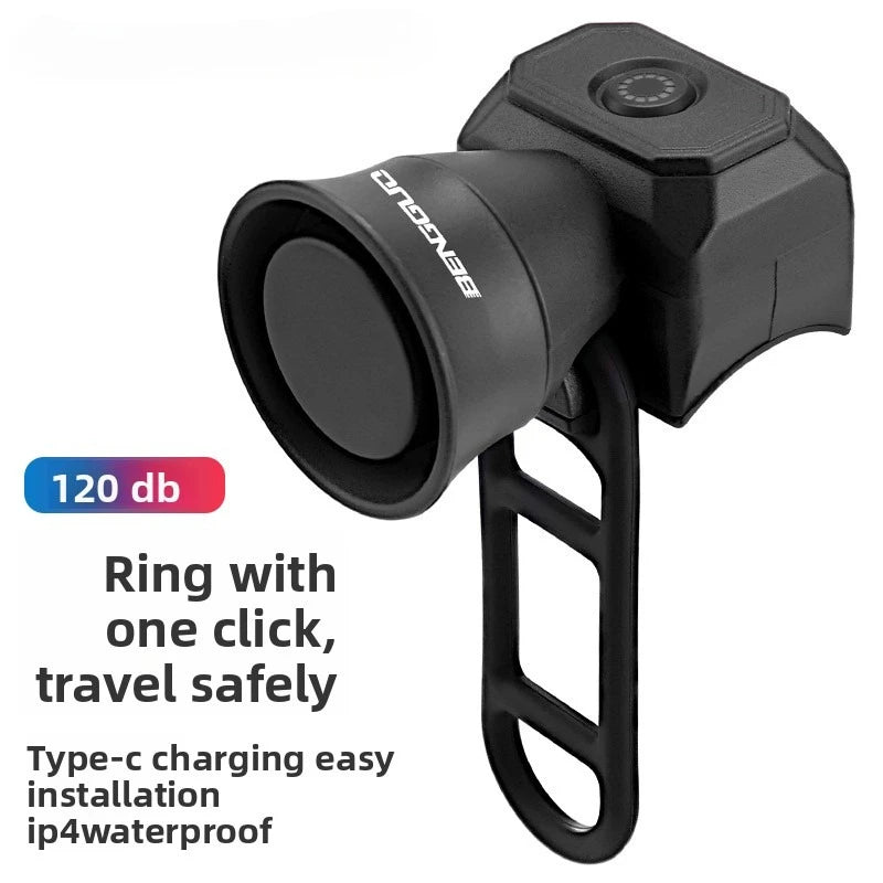 Electric Bike Horn Bell USB Charging Waterproof Bicycle Alarm