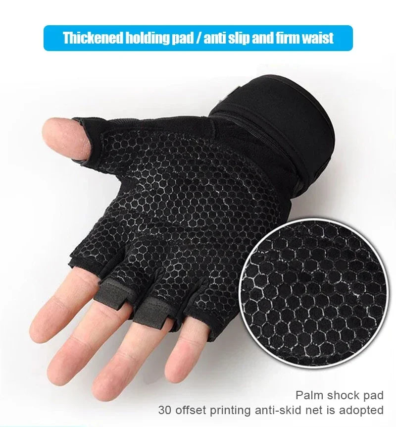 Weight Lifting Gloves Workout Gym Wrist Wrap Half Finger Men Women Pro