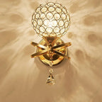 European Crystal Wall Lamp Elegant Bedside Sconce