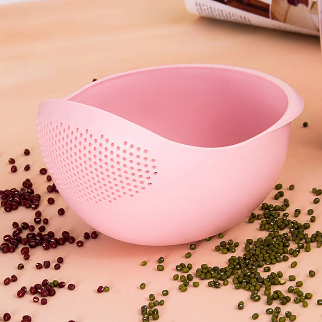 Colander Rice Bowl Drain Basket – Fruit Washing & Kitchen Strainer Organizer