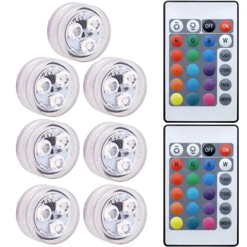 Submersible LED Pool Lights Waterproof RGB with Remote
