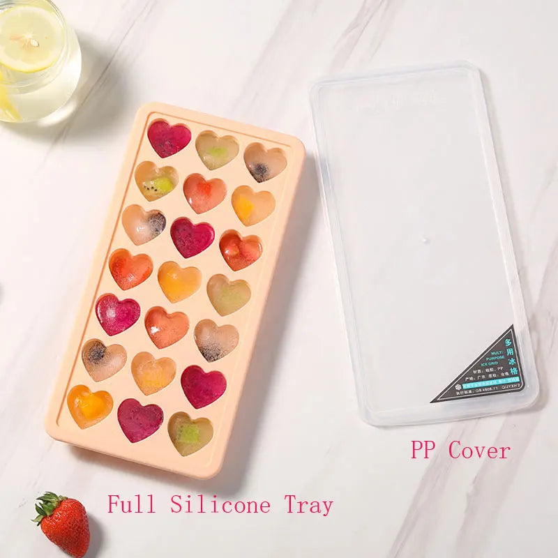Heart Ice Cube Tray UK Silicone Heart Mold With Lid For Drinks & Candy Secondary image