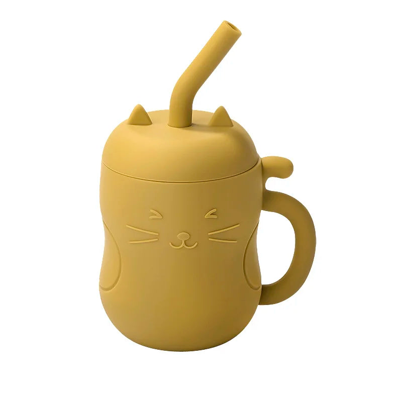 Baby Silicone Straw Cup Leakproof Snack Container