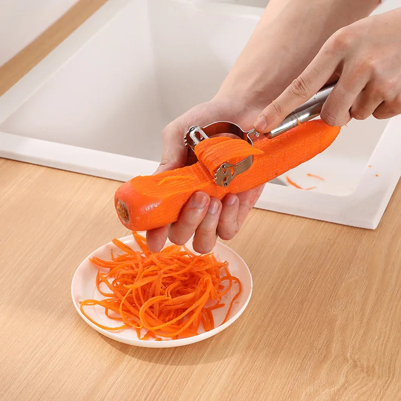 Stainless Steel Vegetable Peeler & Julienne Slicer – Potato & Carrot Grater Tool