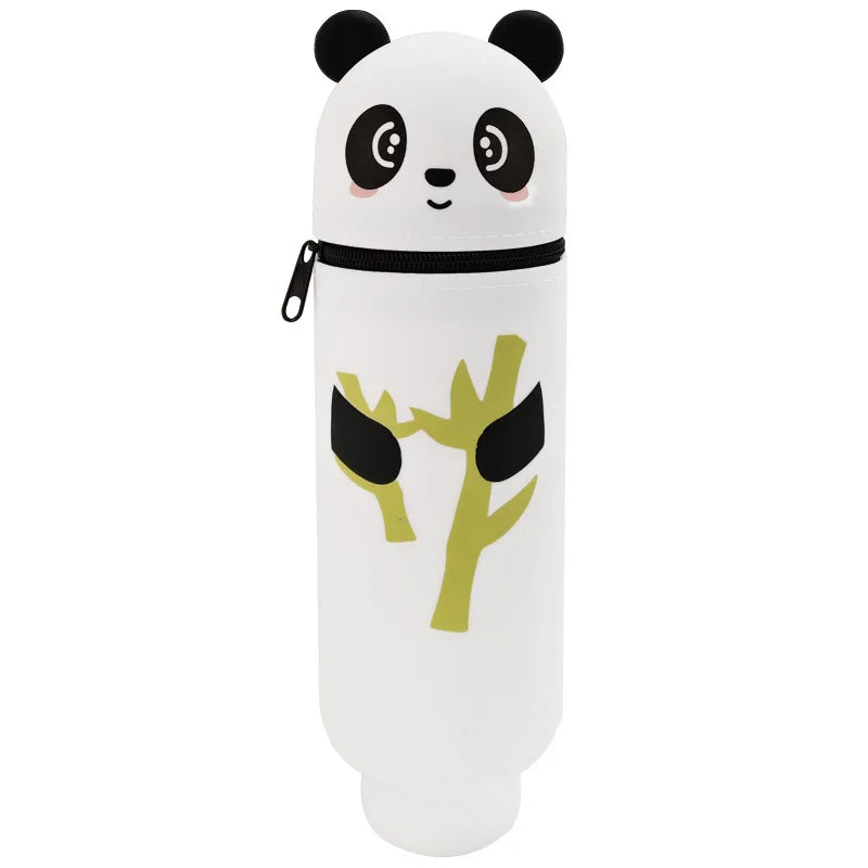 Cute Animal Silicone Pencil Case 2-in-1 Zipper Pen Pouch