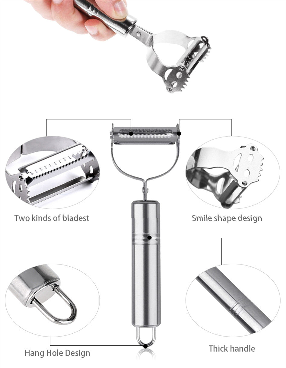 Stainless Steel Vegetable Peeler & Julienne Slicer – Potato & Carrot Grater Tool
