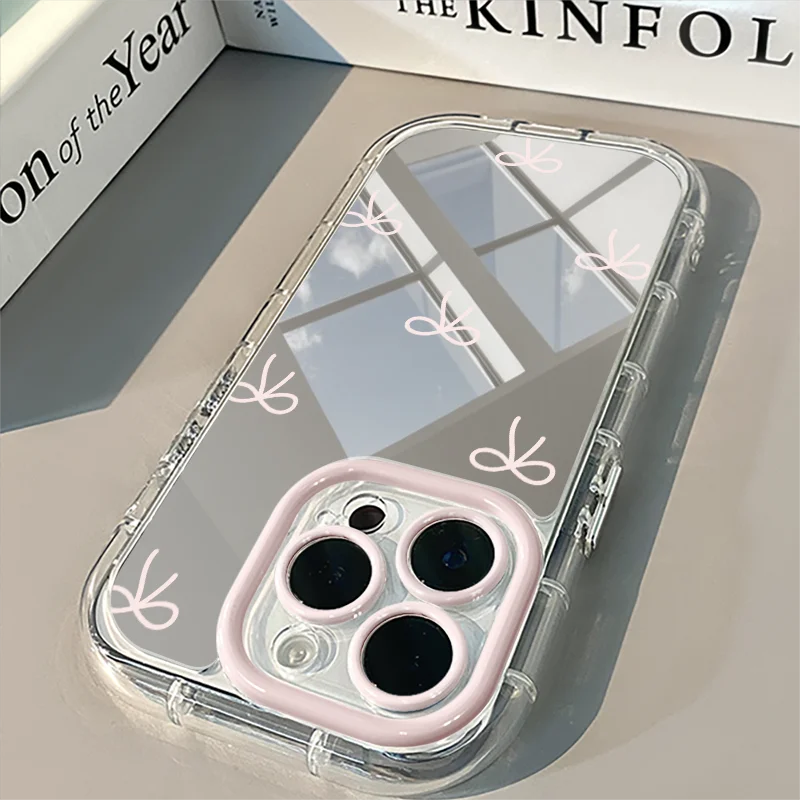 Minimalist Smile Mirror Case for iPhone 17 16 15 14 13 12 11 Pro Max