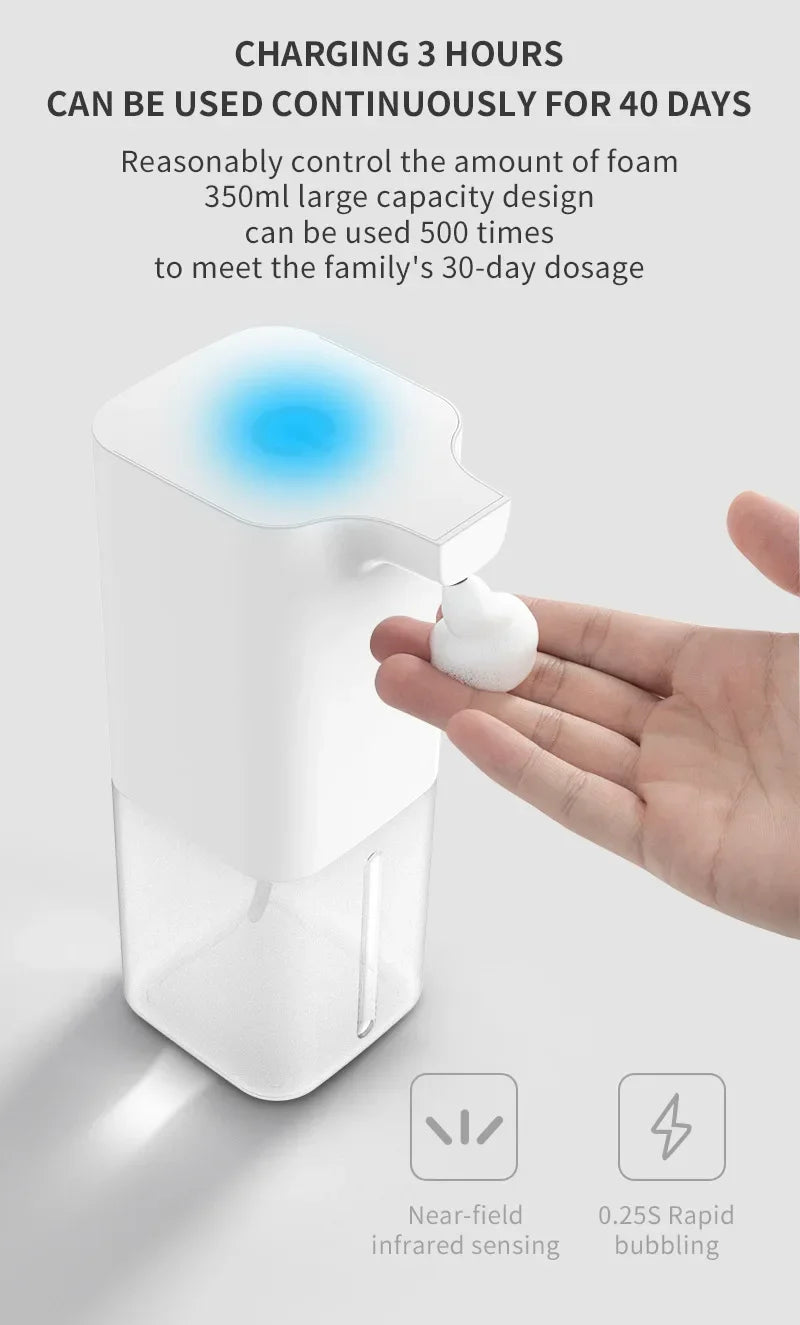 Automatic Soap Dispenser USB Rechargeable Infrared Foam Sensor