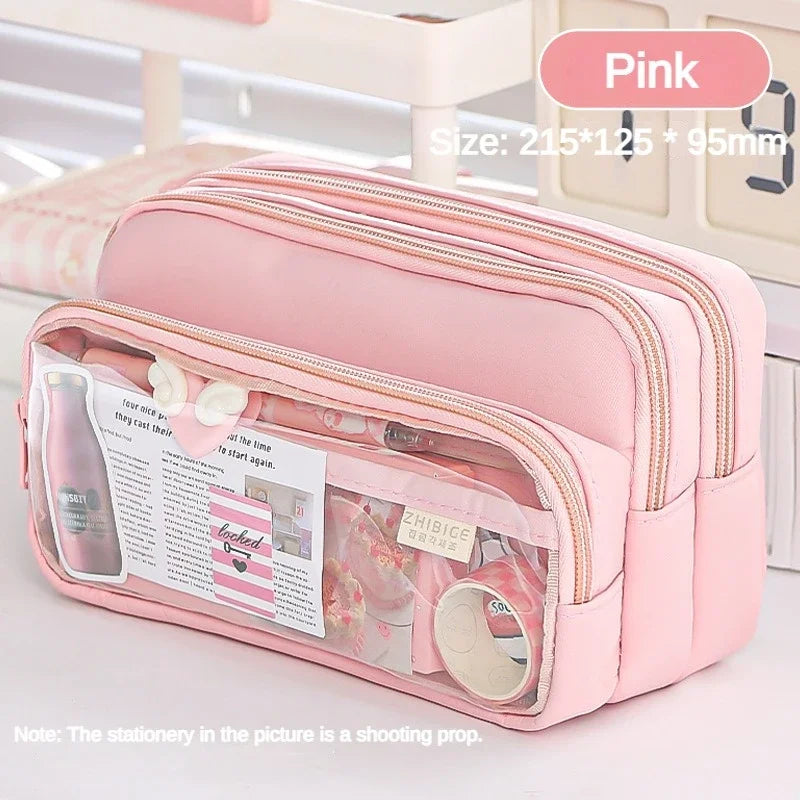 Transparent Pencil Case Large Capacity Storage Bag