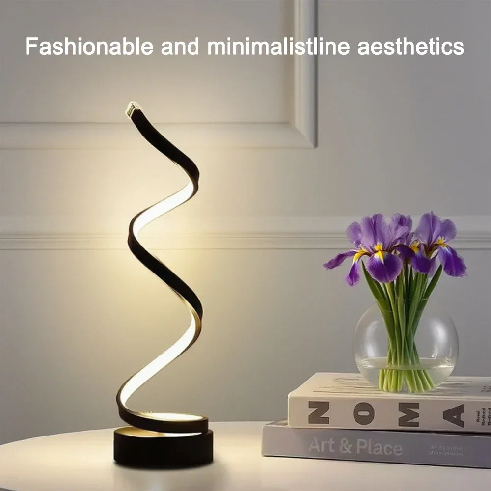 LED Spiral Dimmable Table Lamp for Bedroom & Office