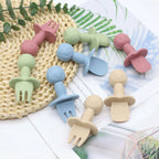 Little Bear Baby Spoon & Fork Set Easy Grip Feeding Utensils