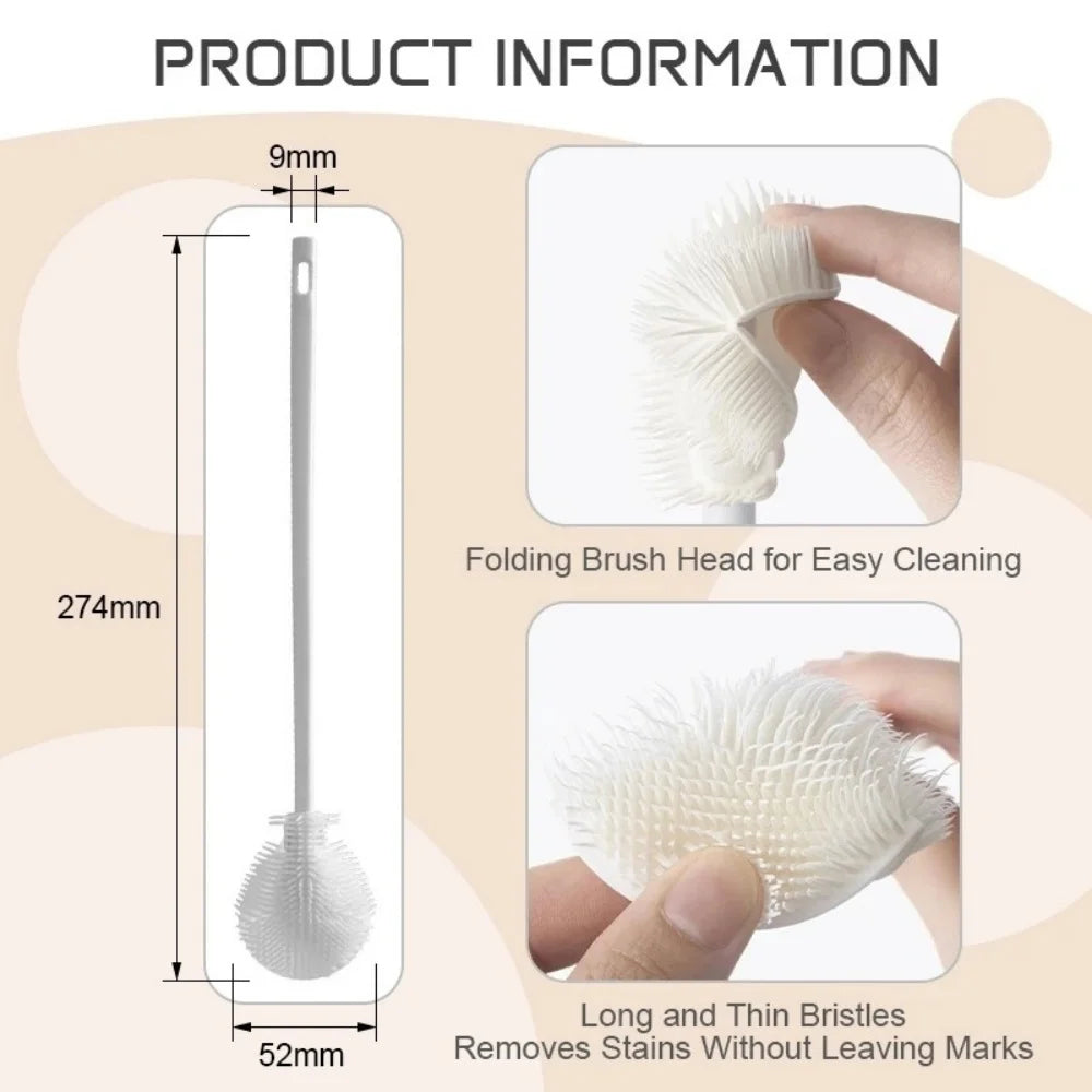 3-in-1 Silicone Bottle Cleaning Brush Long Handle