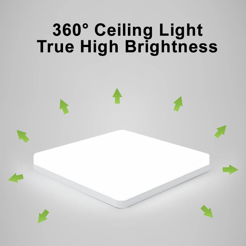 Square LED Ceiling Light for Bedroom, Kitchen & Bathroom