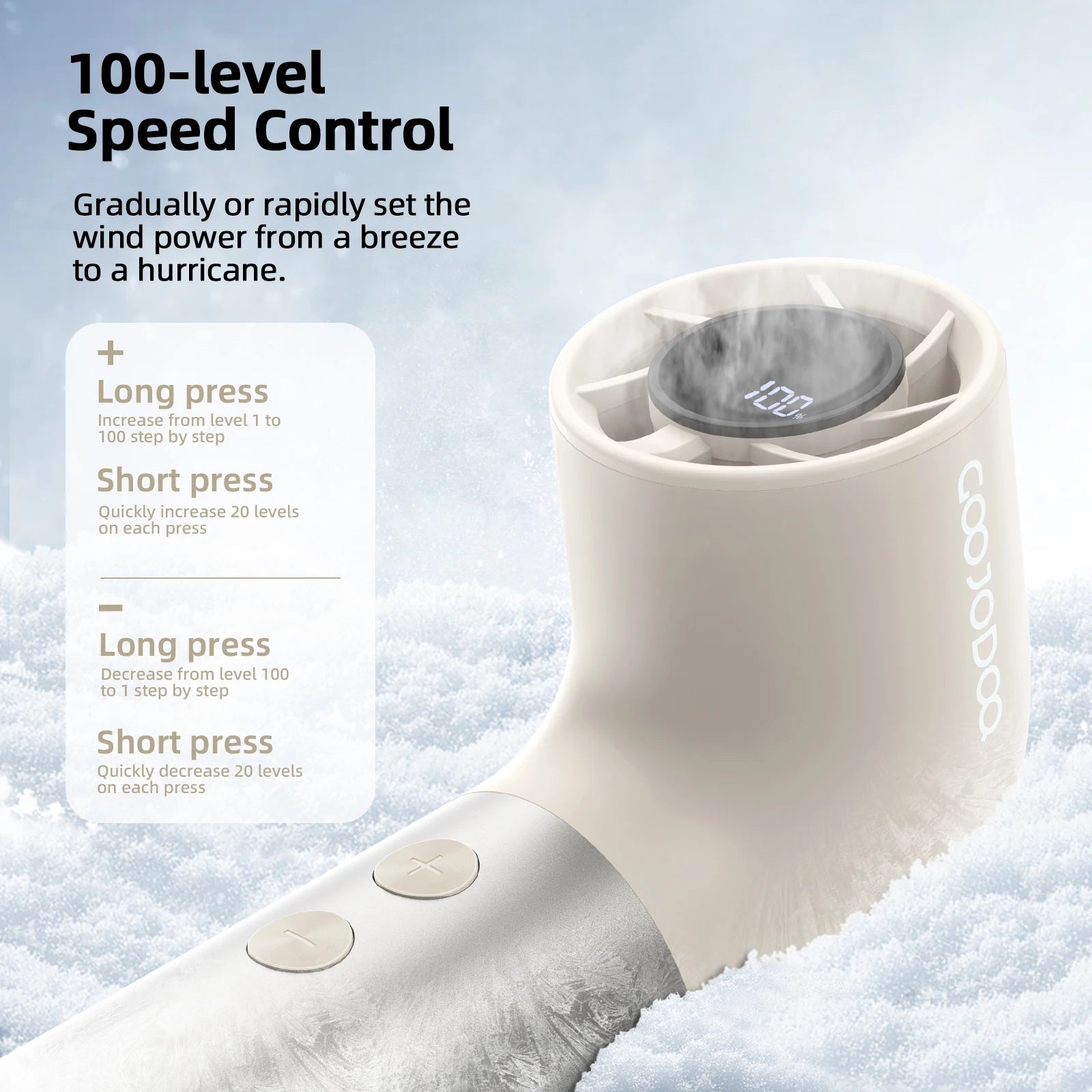 GOOJODOQ Mini Turbo Fan UK Ultra-Light High-Speed 12m/s Fan
