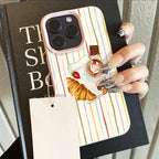 Fresh Lemon Stripe Soft Case for iPhone 17 16 15 14 13 Pro Max Cover