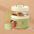 WORTHBUY Portable Thermal Lunch Box 304 Stainless Steel Insulated Bento Box