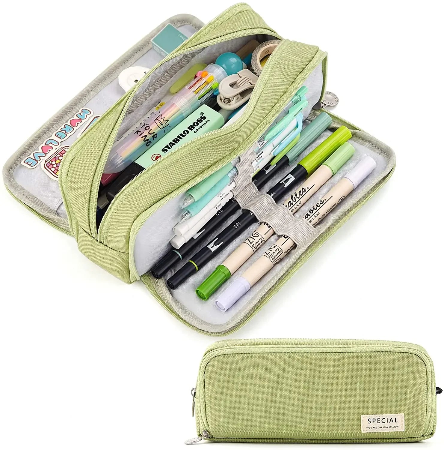 Large Capacity Pencil Case Aesthetic Pen Bag Stationery Organizer