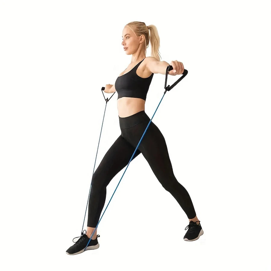 1pc 4-Level Resistance Bands with Handles for Home Workout Fitness