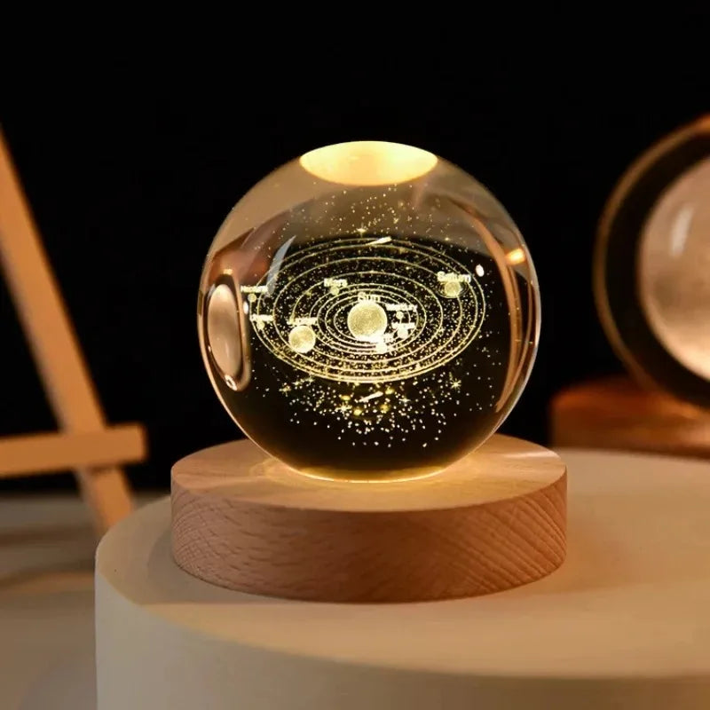 3D Solar System Crystal Ball LED Decoration Lamp
