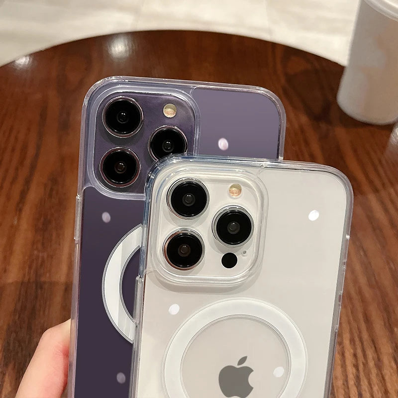 MagSafe Magnetic Transparent Wireless Charge Case for iPhone 11-17