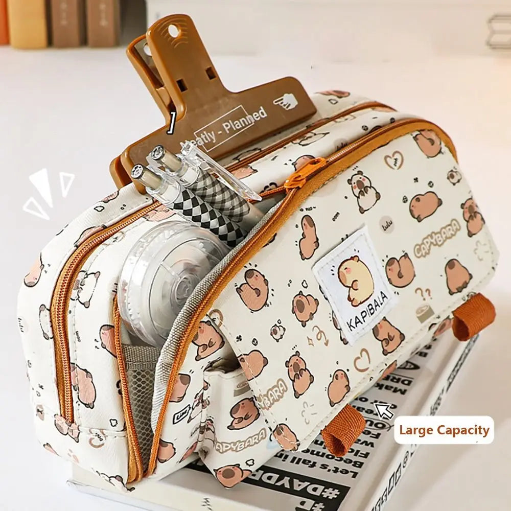 INS Capybara 4-Layer Large Pen Bag Pencil Case