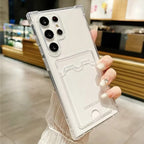 Transparent Card Holder Case for Samsung Galaxy S21 S22 S23 S24 S25